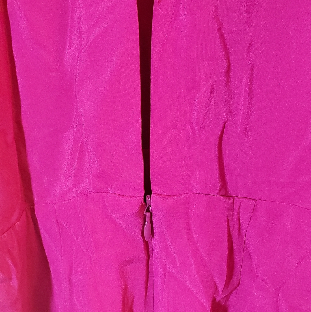 Jennifer Hope Dark Hot Pink Silk Sheath Dress Size 2 ~ Lightweight ~ Versatile - Picture 4 of 9